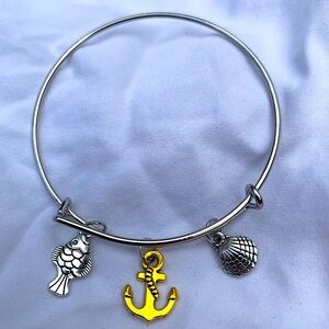 Brand New! Handmade! Adjustable Charm Bangle Bracelet!